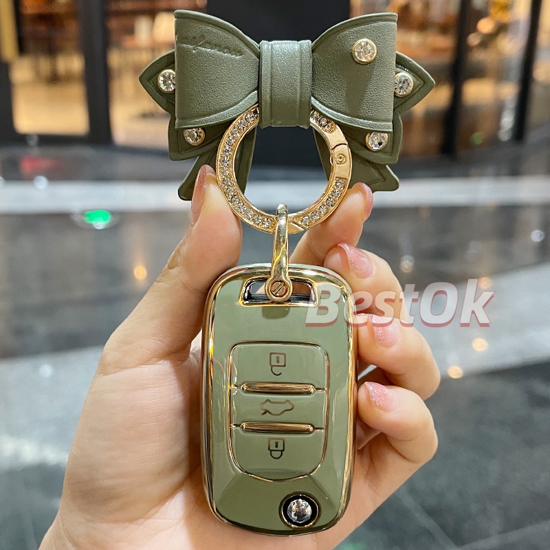 Vỏ Chìa Khóa Xe Hơi 3 Nút Cho Wuling Hongguang Miniev / Mini Macaron