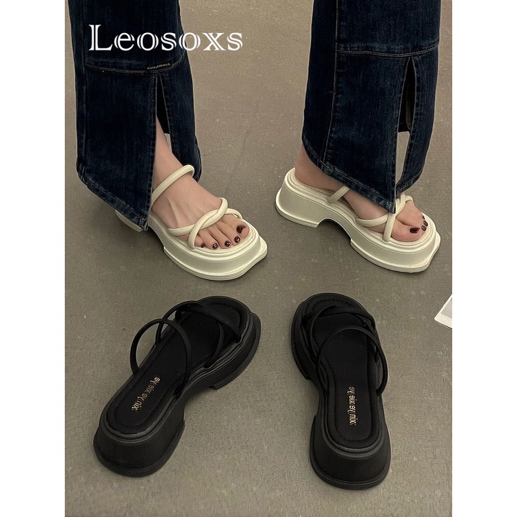 Leosoxs dép sandal nữ dép bánh mì nữ thời trang dép đế cao Chống Trượt 070703