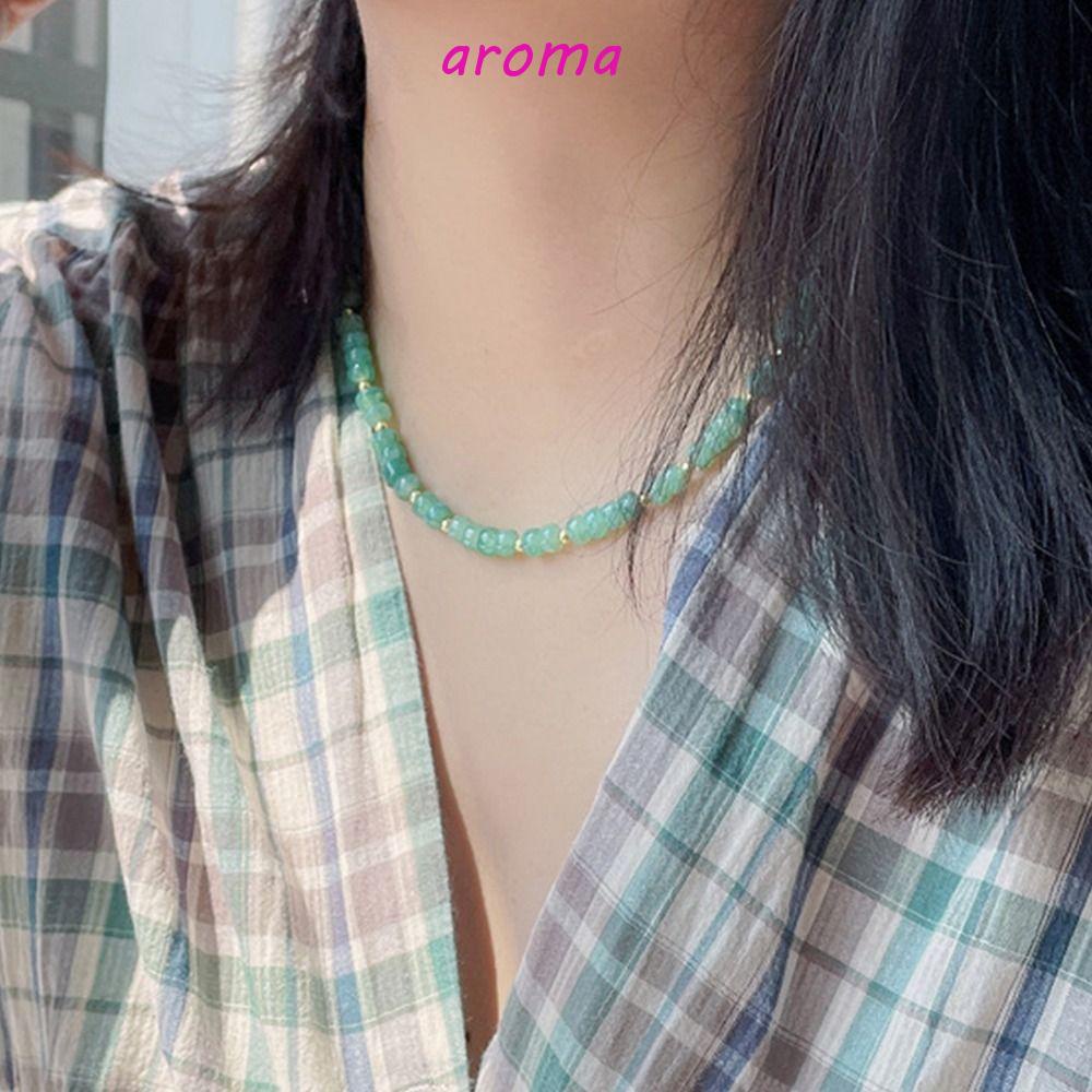 AROMA Vòng cổ Dạng Chuỗi Hạt Bằng Thép Không Gỉ y2k Thời Trang Cho Nữ