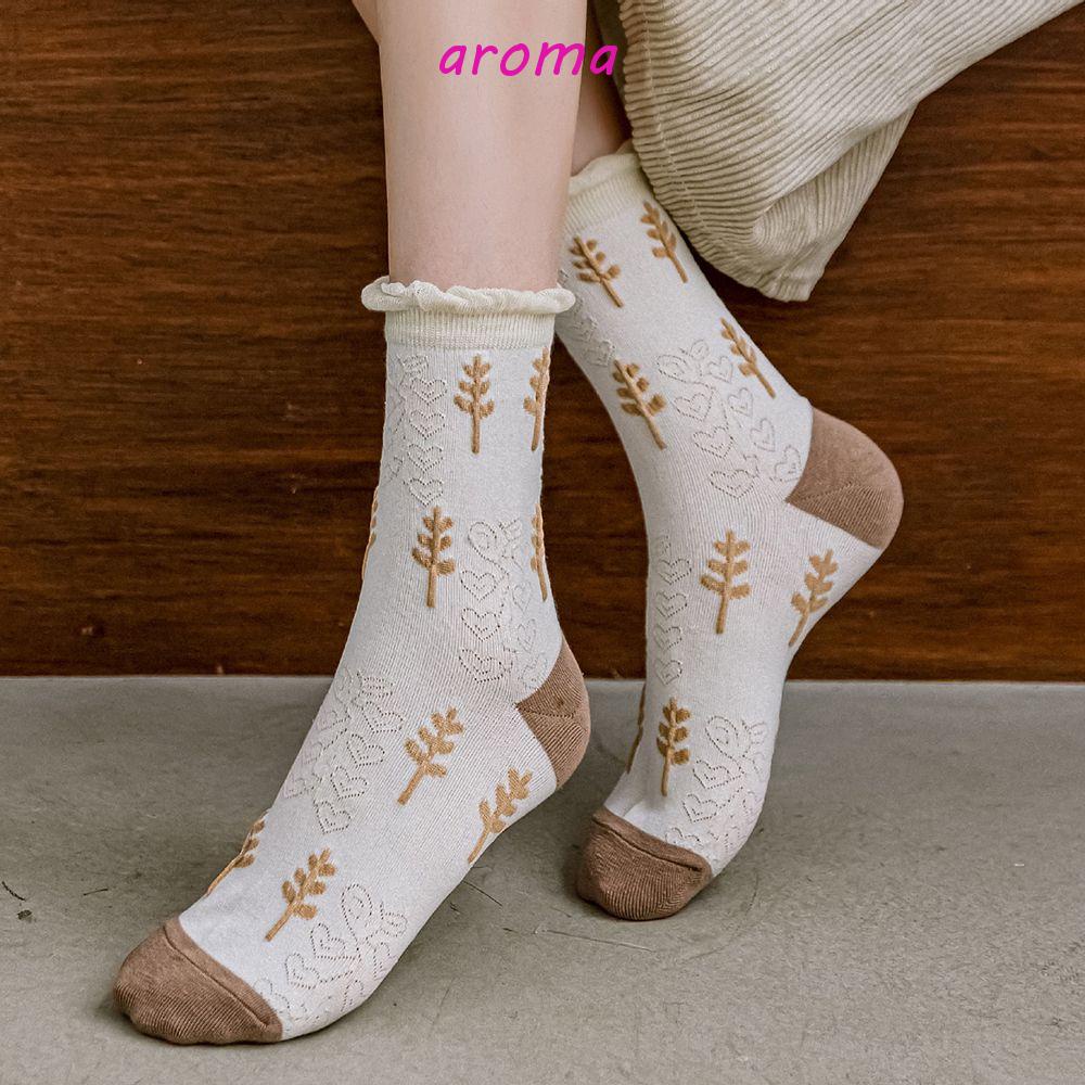 AROMA Vớ Cotton Thoáng Khí Co Giãn Phong Cách Harajuku Ngọt Ngào Cho Nữ