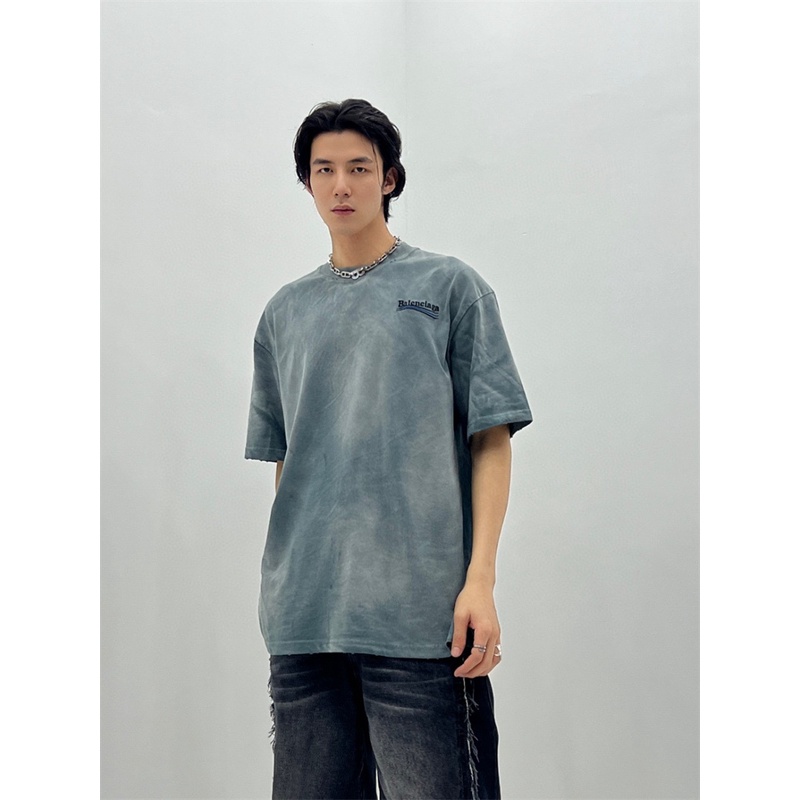 Ba-mới Áo Thun Tay Ngắn Nhuộm Màu Công Nghiệp Nặng Kiểu unisex Frtwqt