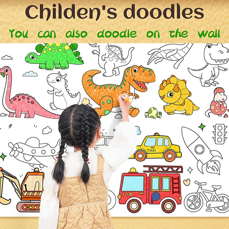 Bộ 5 Cuộn Giấy Vẽ Tranh 118X11.8 Inches Dành Cho Trẻ Em