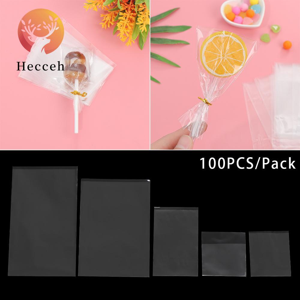 HECCEH Set 100 Túi Nhựa Trong Suốt Đựng Bánh Kẹo Tiện Lợi