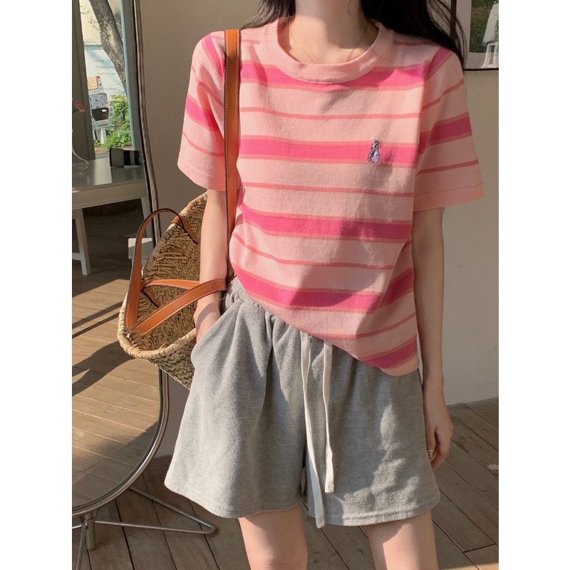 Áo Dệt Kim Kẻ Sọc Thời Trang Hè Cho Nữ
