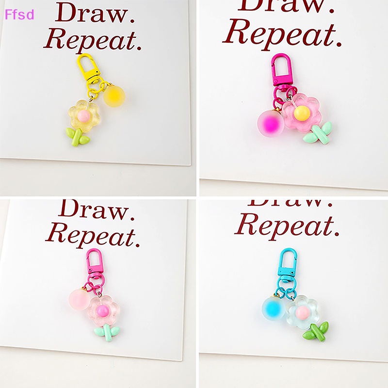 {Ffsd} Móc Khóa Xe Hơi / Túi Đựng Tai Nghe Hình Hoa Hoạt Hình Màu Sắc Dễ Thương DIY Làm Quà Tặng Trang Trí Cho Nữ