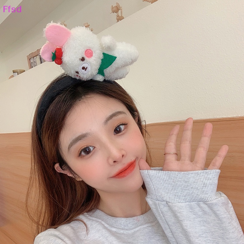 Băng đô cài tóc rửa mặt Bằng Lông Cừu San Hô Hình Gấu Dễ Thương Cho Bé Gái