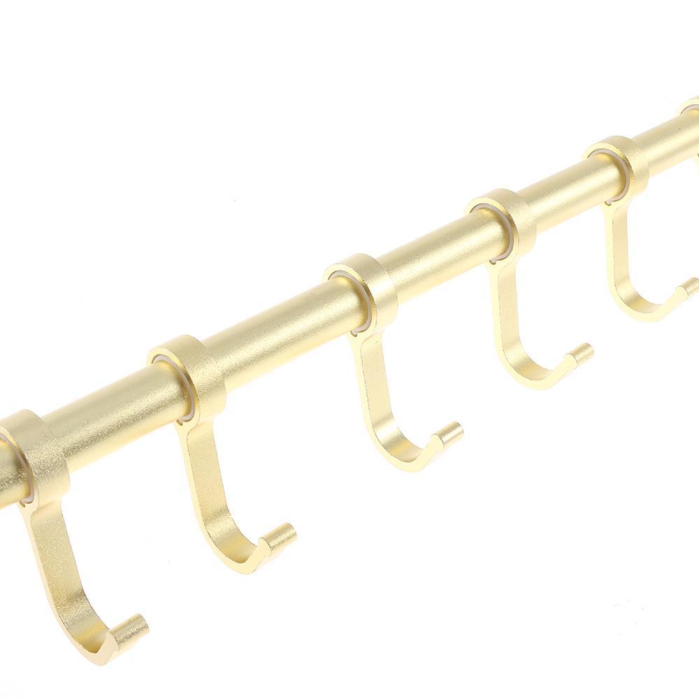 UUMIR Giá Treo 6 Móc Bằng Nhôm Gắn Cửa Ra Vào / Mũ Tiện Dụng