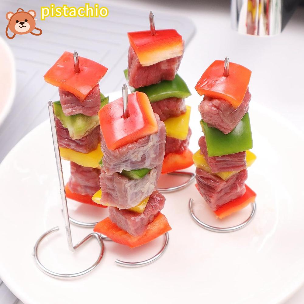PISTA Bộ 10 Cây Kim Nướng Thịt Bbq Bằng Thép Không Gỉ 304 Chống Ăn Mòn Bề Mặt Mịn Màng An Toàn Không Cần Mở