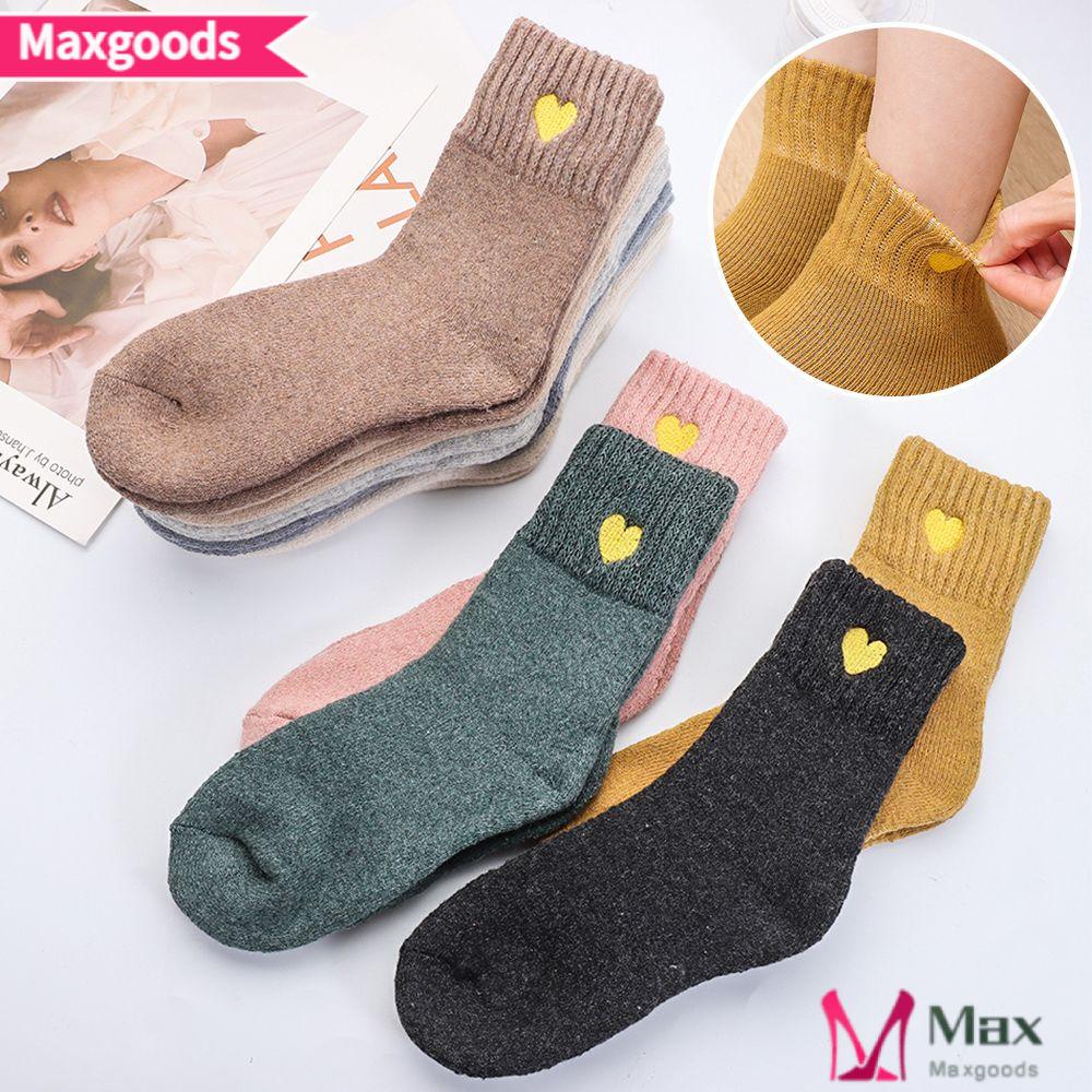 MAXG Vớ Cotton Dày Dặn Giữ Ấm Thời Trang Cho Nữ