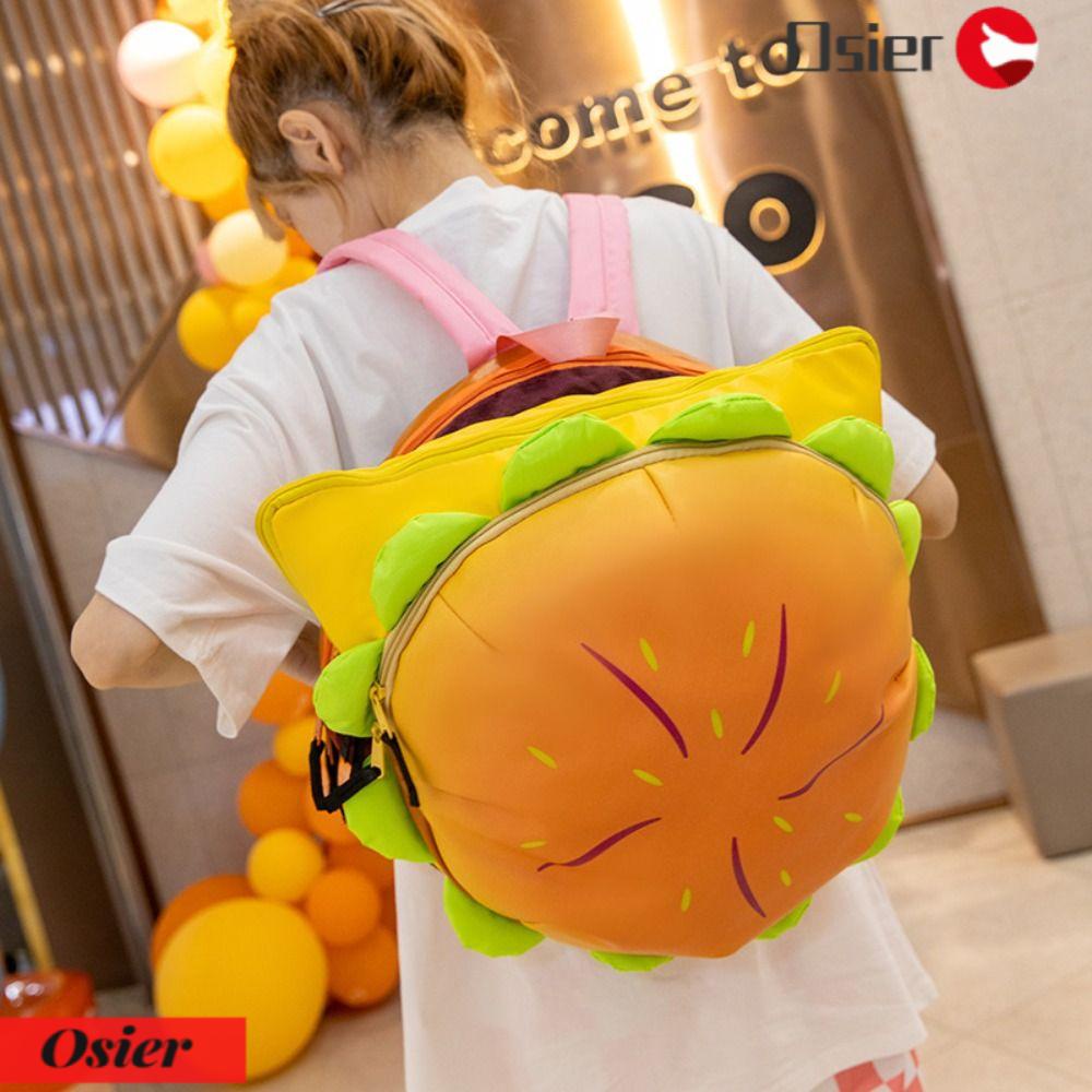 OSIER1 Túi Xách Da Pu Cỡ Lớn Hình Hamburger Thời Trang Cho Nữ