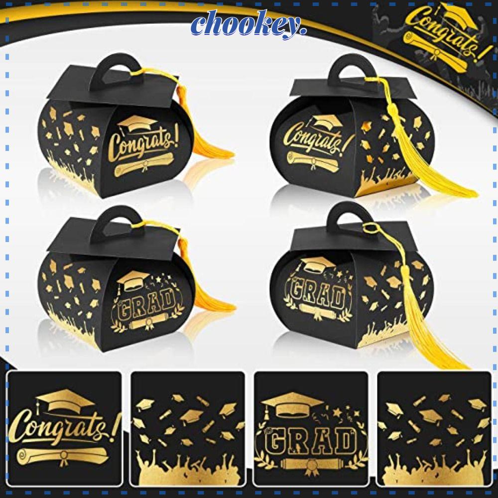 CHOOKEY Set 12 Hộp Giấy Đựng Kẹo 12 Ngăn Trang Trí Tiệc Tốt Nghiệp