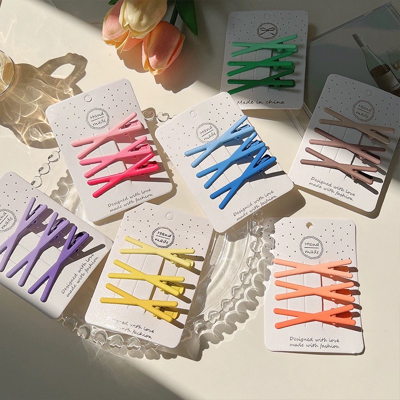 Kẹp Tóc Mái Ngang Màu Kẹo Đơn Giản Phong Cách Mới Cho Nữ