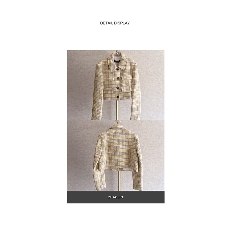 Zhaolin & ZHAOLIN 'S; s "Hoa Nhài Nhài Jasmine Margarita" Áo Khoác Dáng Ngắn Phong Cách Nước Ngoài Độc Đáo Và Độc Đáo