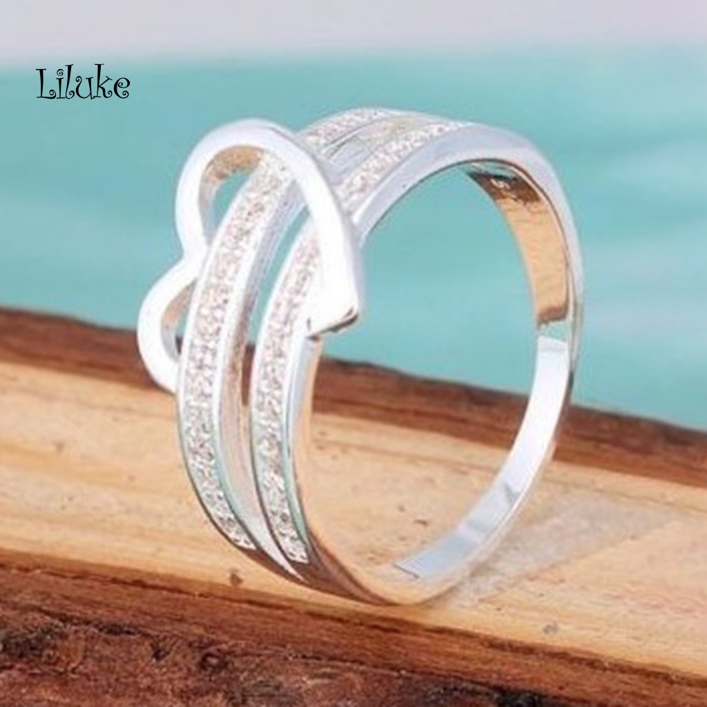 Nhẫn Đính Đá Họa Tiết Trái Tim Sang Trọng Thời Trang Cho Nữ