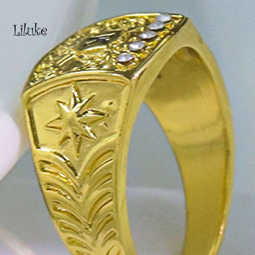 Nhẫn Hợp Kim Mạ Vàng Trang Trí Chữ K Đính Đá Thời Trang Cho Nam