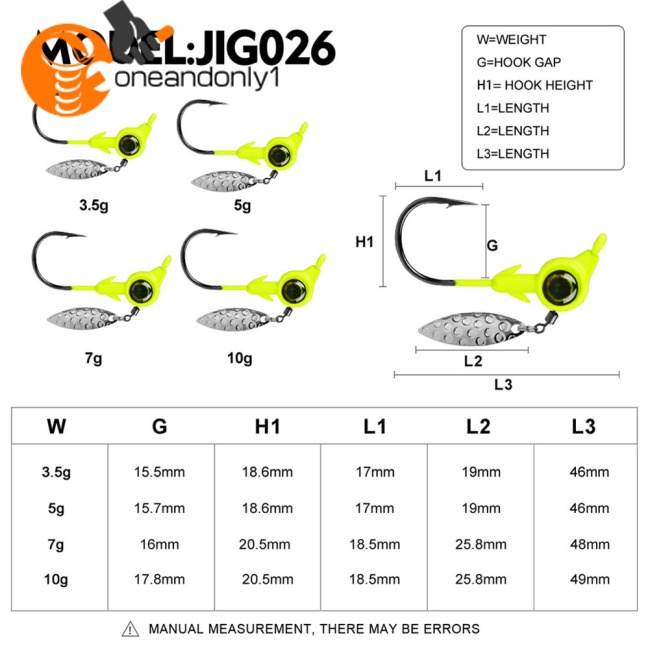 Set 5 Mồi Giả Nhử Cá 3.5g 5g 7g 10g Gắn Kèm Móc Câu