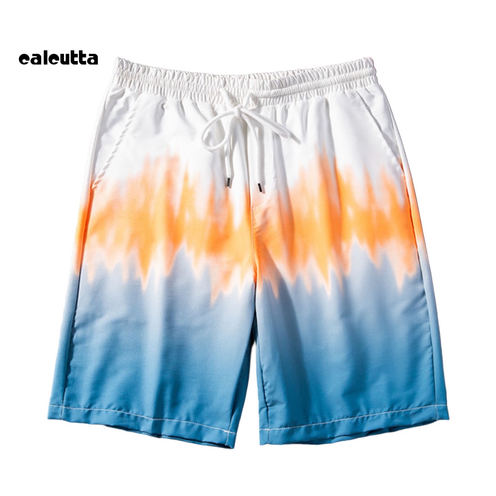 [calcutta] Quần Short Dây Rút Lưng Thun Dáng Rộng In Chữ Thoải Mái Dùng Khi Chơi Thể Thao Bóng Rổ / Đi Biển