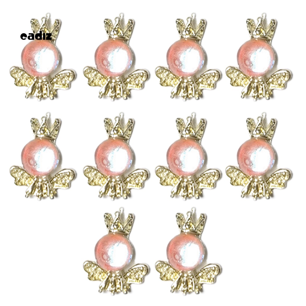 Set 10 Phụ Kiện Trang Trí Móng Nghệ Thuật Hình Vương Miện Bằng Hợp Kim DIY