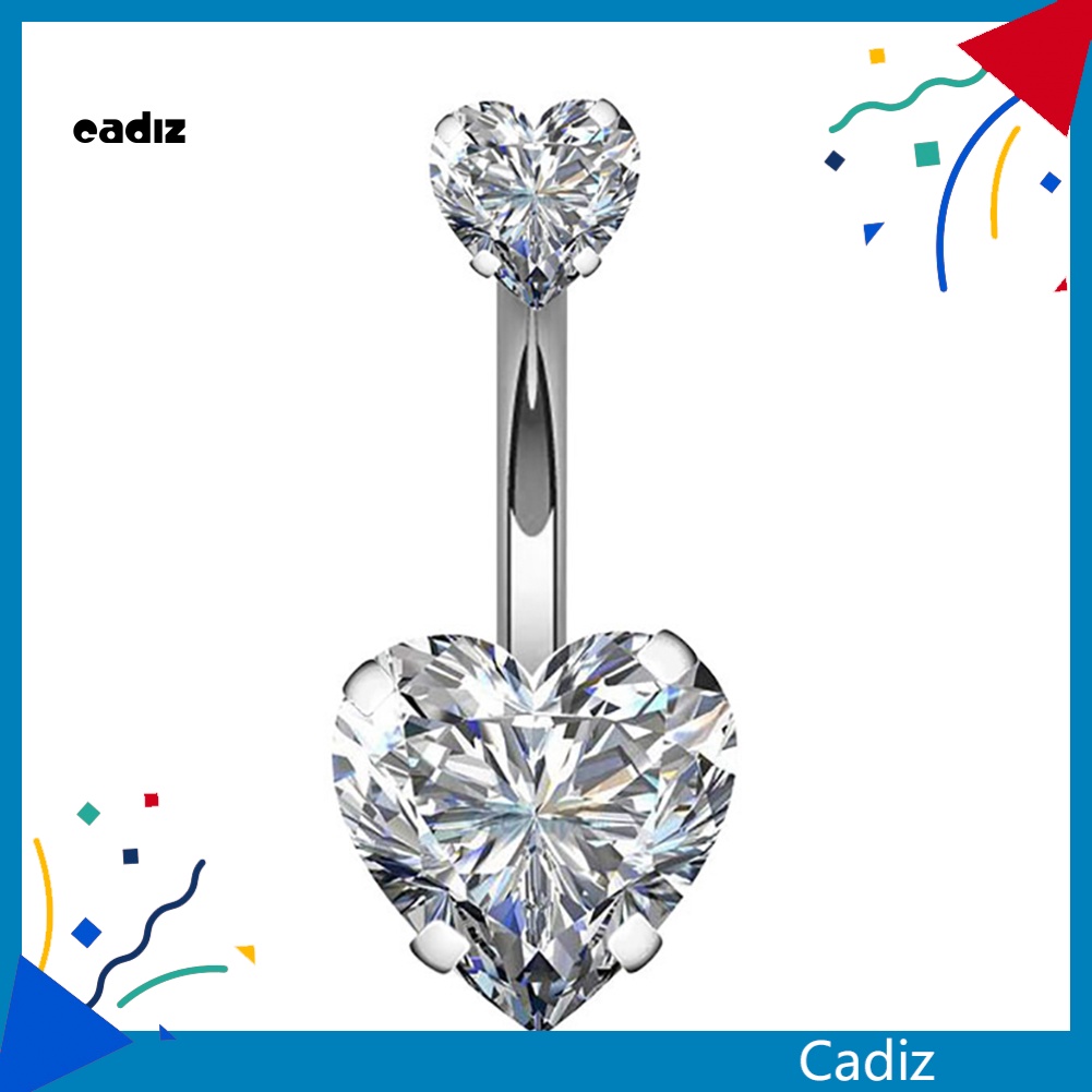 Khuyên Rốn Hình Trái Tim Đôi Đính Đá Thời Trang Cho Nữ