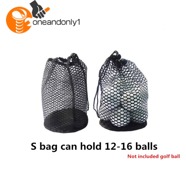 Túi Lưới Đựng Gậy Đánh Golf / Tennis Bằng Nylon Màu Đen Có Dây Rút 16 / 32 / 56