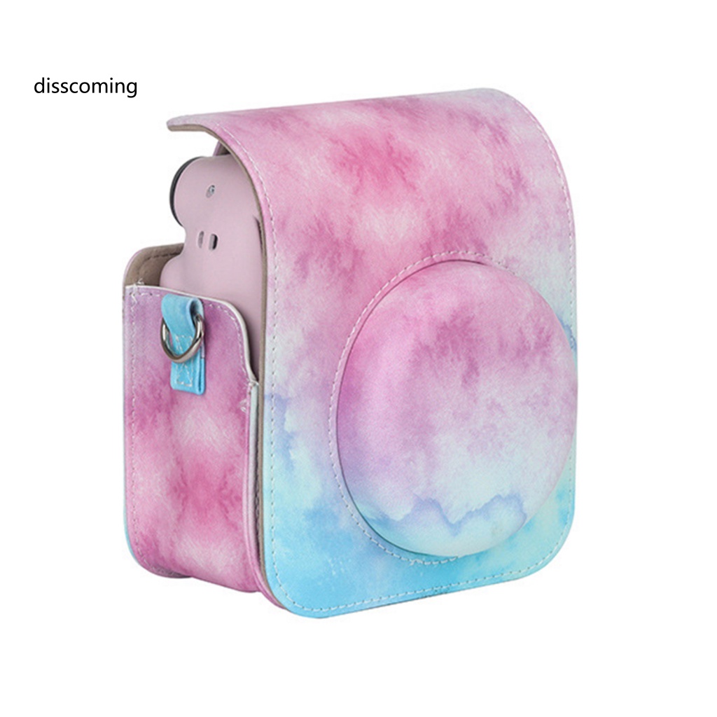 Băng Đô SL SL SL SL SL SL SL SL| Vỏ Da Giả Màu Gradient Mini Bảo Vệ Máy Ảnh Polaroid Instax Mini 12