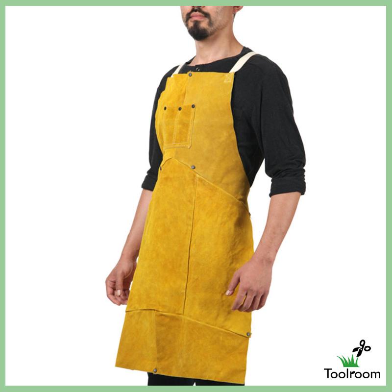 Tạp Dề Bằng Da Bò Thoáng Khí Chuyên Dụng Cho Thợ Hàn / Nướng BBQ