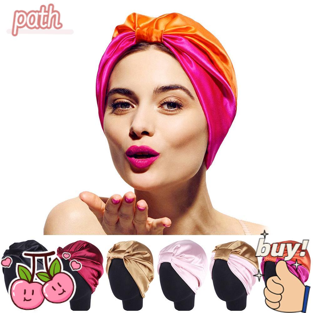 PATH Mũ Turban Vải Satin Thời Trang Cho Nữ