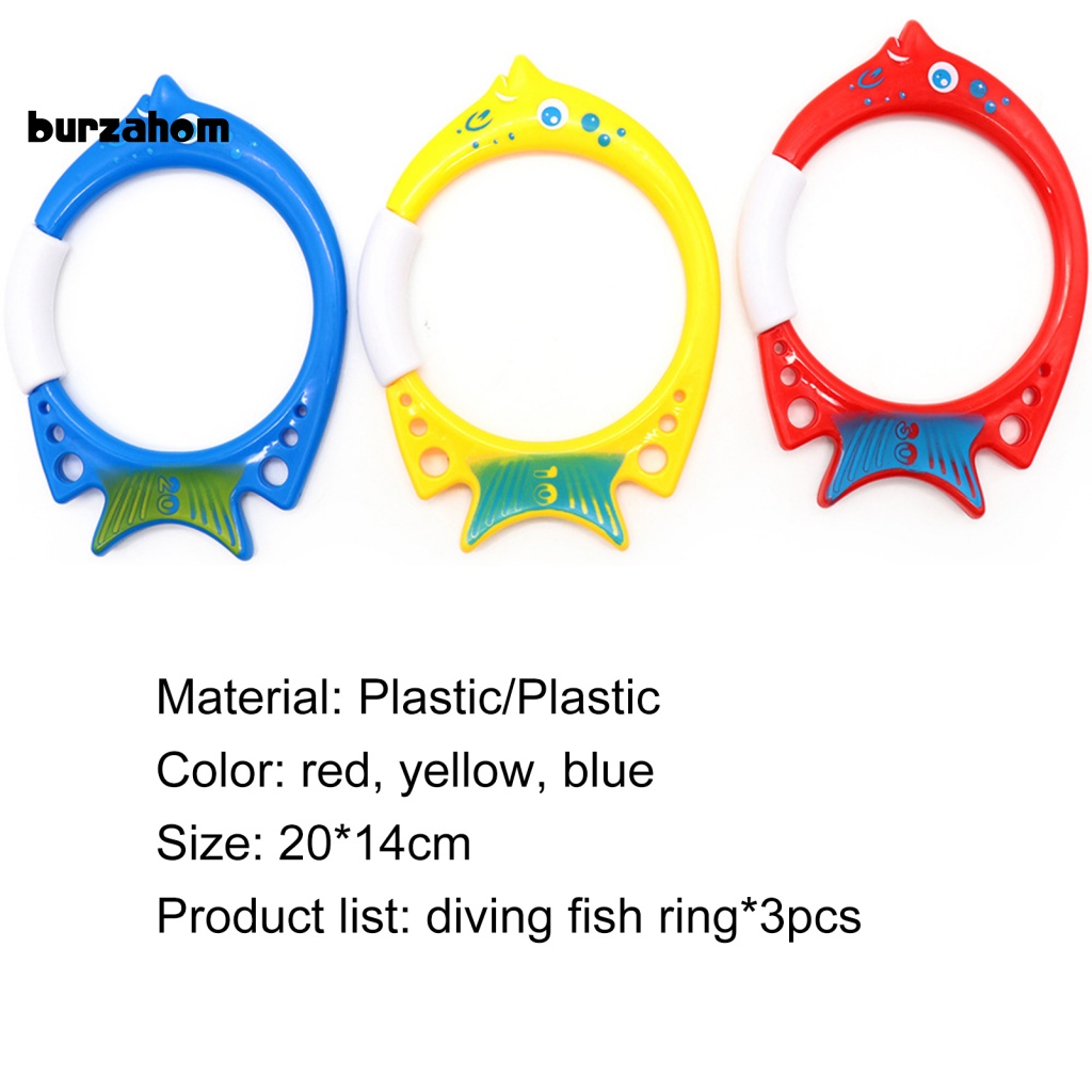 Set 3 Vòng Nhẫn Nhựa Hình Cá Hoạt Hình An Toàn Cho Bé Tập Bơi