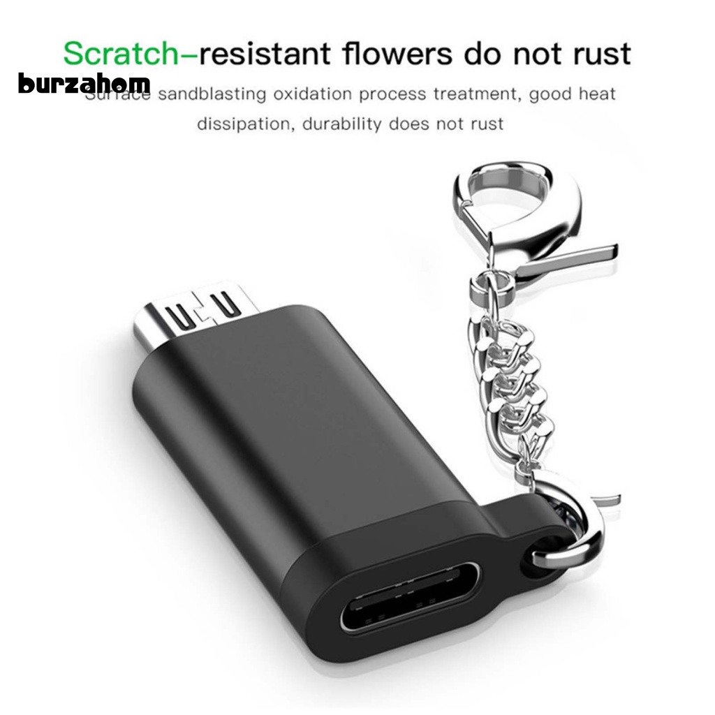 Đầu ChuyểN Từ Type-c Sang Micro Usb V8 KèM MóC KhóA Nhôm Cho Android