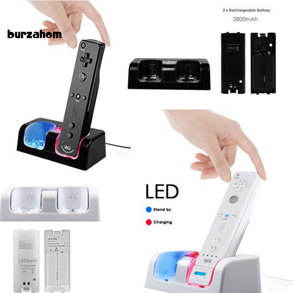 1 Bộ Đế Sạc Với 2 Đế Sạc Dung Lượng Lớn Thân Thiện Với Môi Trường Cho Tay Cầm Chơi Game Wii