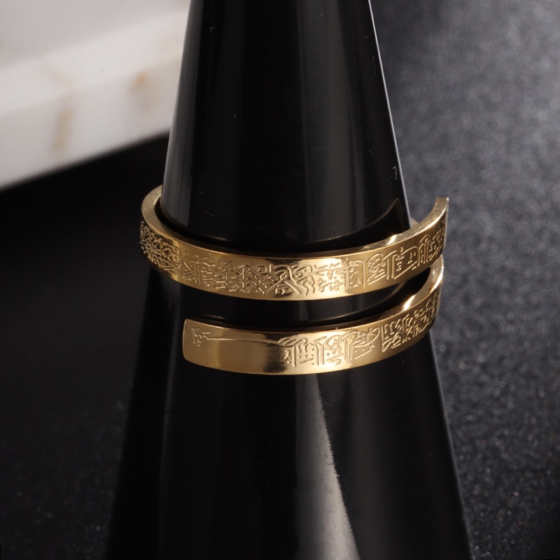 Nhẫn Hở Bằng Thép Không Gỉ Phong Cách Hồi Giáo Thời Trang Mới Cho Nam Và Nữ