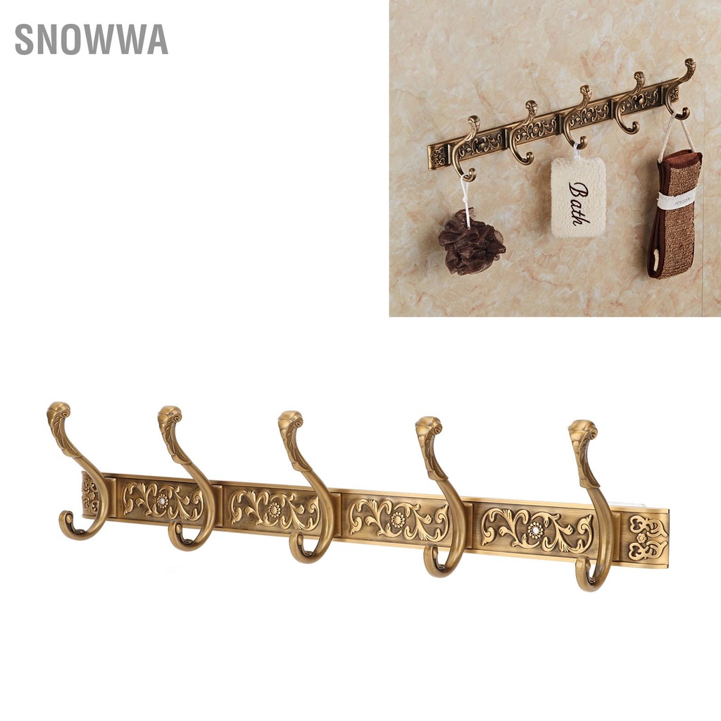 Snowwa Đường Sắt Móc Treo Tường Phía Sau Cửa Gắn Cho Áo Nón Quần Vintage Không Gian Nhôm Phần Cứng