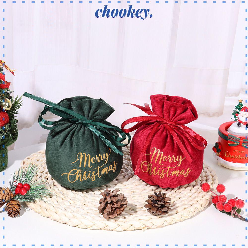 CHOOKEY Túi Nhung Đựng Kẹo Giáng Sinh
