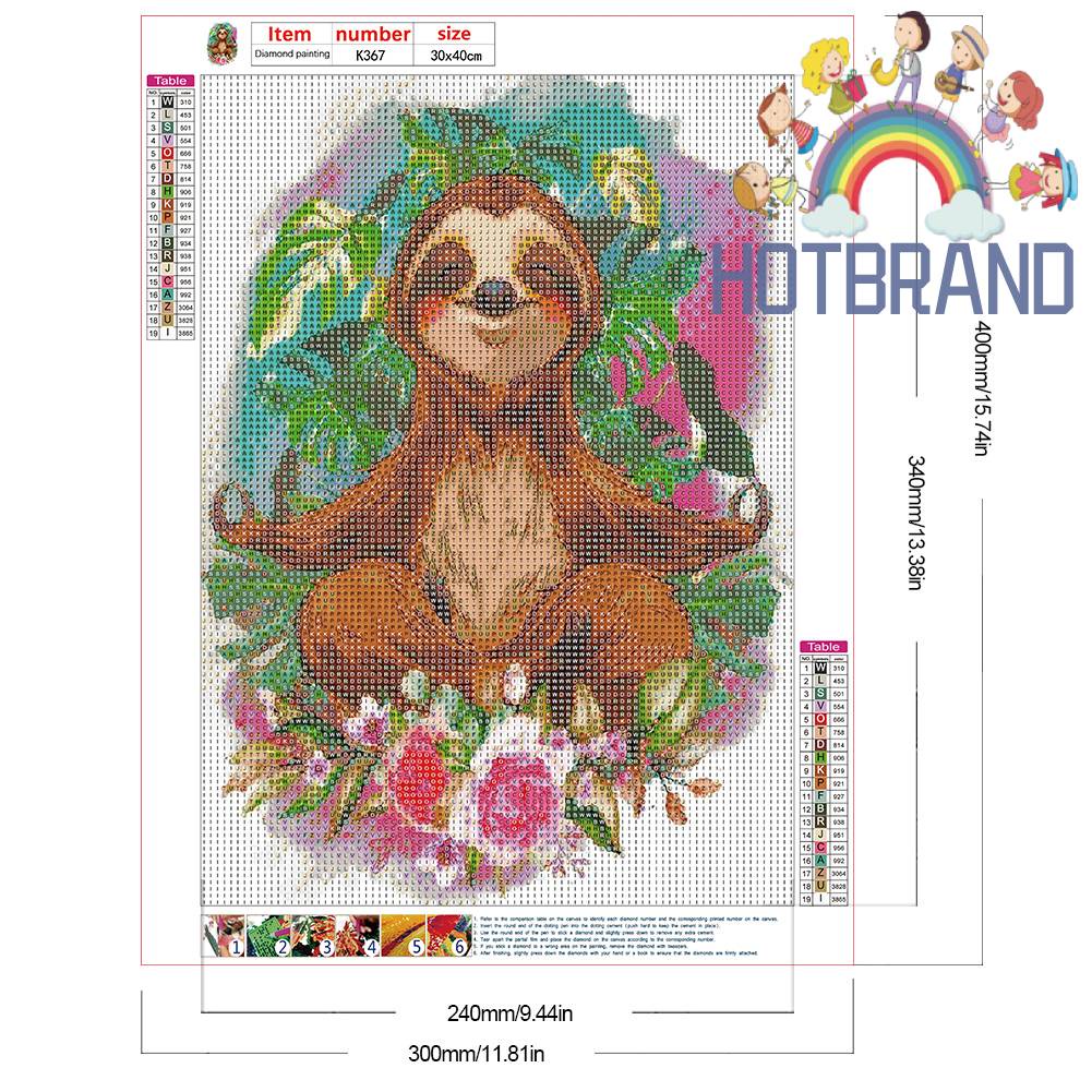 Tranh Đính Đá Kim Cương Toàn Bộ 5D DIY Hình Vẽ Con Lười