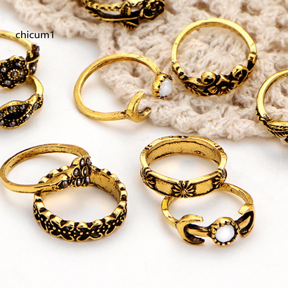 Set 11 Nhẫn Đeo Khớp Ngón Tay Phong Cách Retro