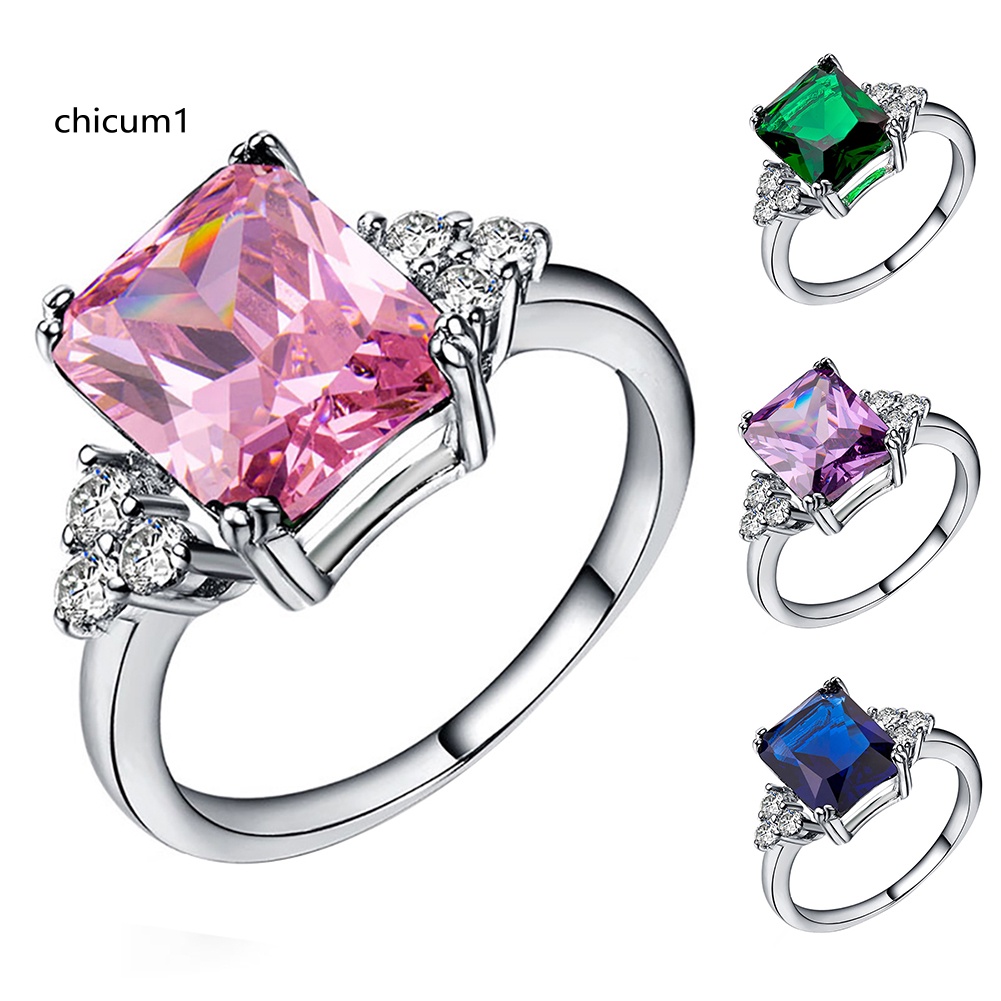 Nhẫn Đính Hôn Thời Trang Đính Đá Zircon