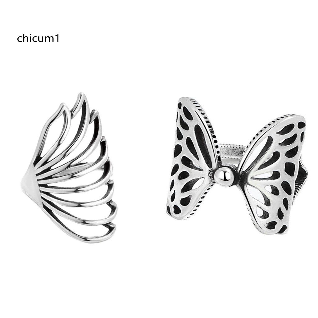 Nhẫn Đồng Dạng Mở Hình Bướm Phong Cách Hip hop Cho Nữ