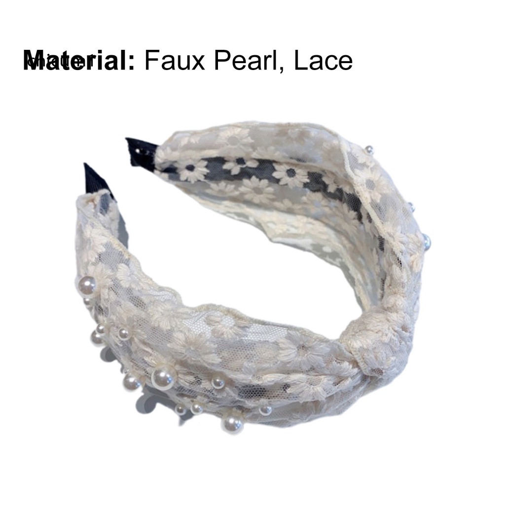 Cài Tóc Nơ Ren Đính Ngọc Trai Nhân Tạo Thời Trang