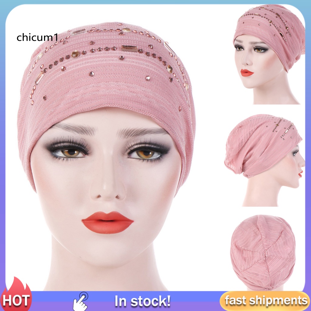 Mũ Trùm Đầu Đính Đá Lấp Lánh Thời Trang Cho Nữ