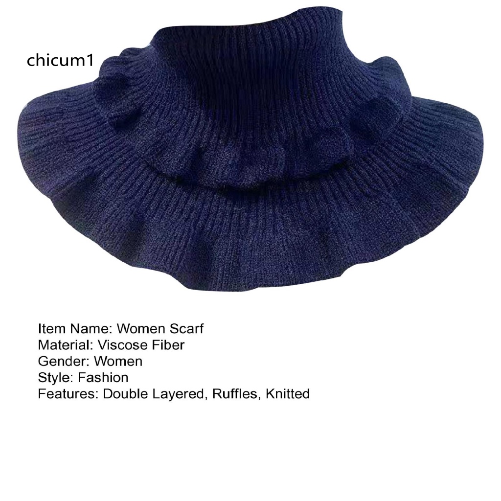 Cổ Áo Giả Hai Lớp Màu Trơn Chống Lạnh Thời Trang Thu Đông Cho Nữ