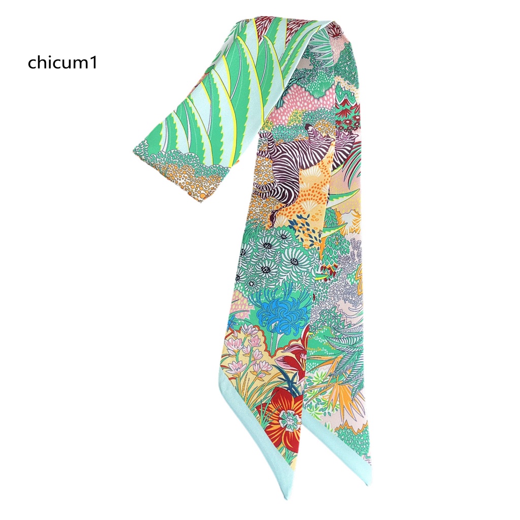 Khăn Choàng Cổ Kiêm Túi Xách Bằng Lụa In Họa Tiết Hoa Nhiều Màu Sang Trọng Thời Trang Cho Nữ