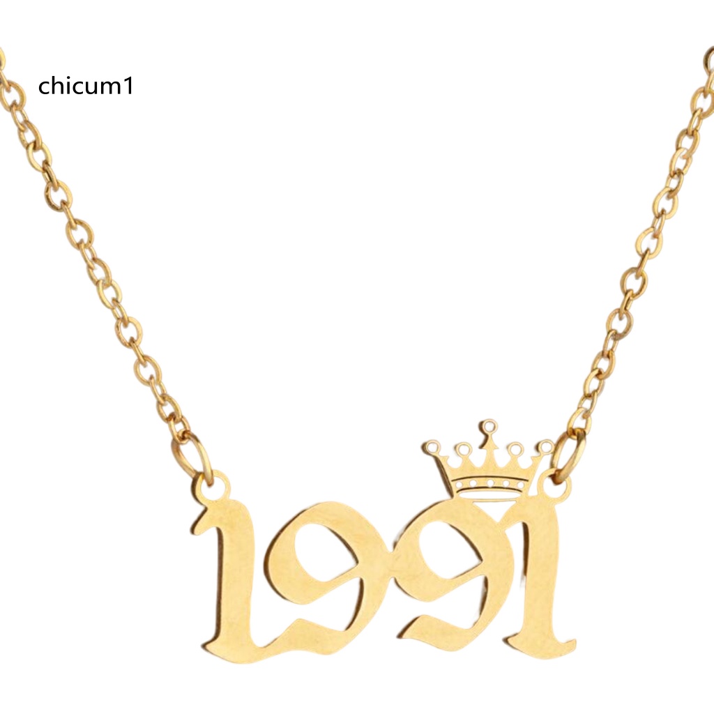 Vòng cổ Mặt Số Năm Mới 1980-1999 Bằng Thép Không Gỉ