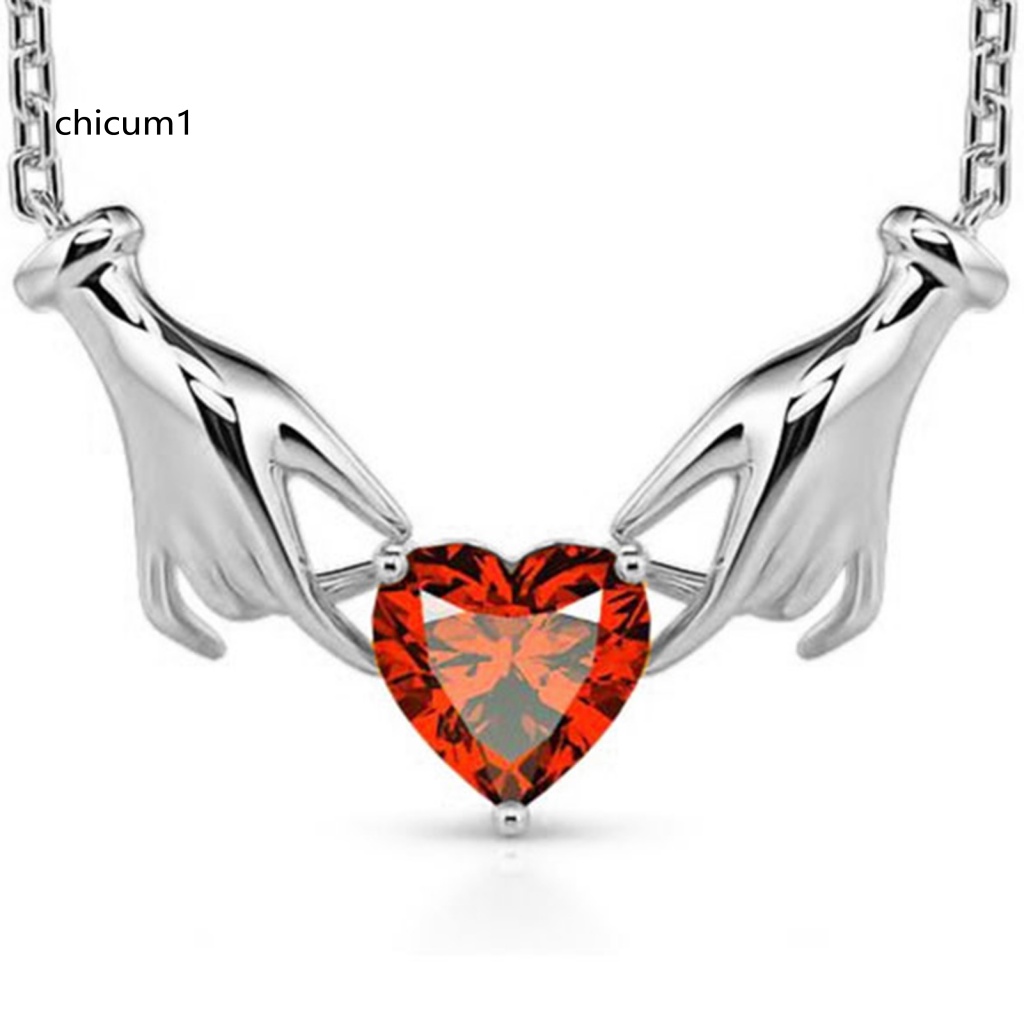 Vòng cổ Mặt Hình Trái Tim Màu Tương Phản Tùy Chỉnh Thời Trang