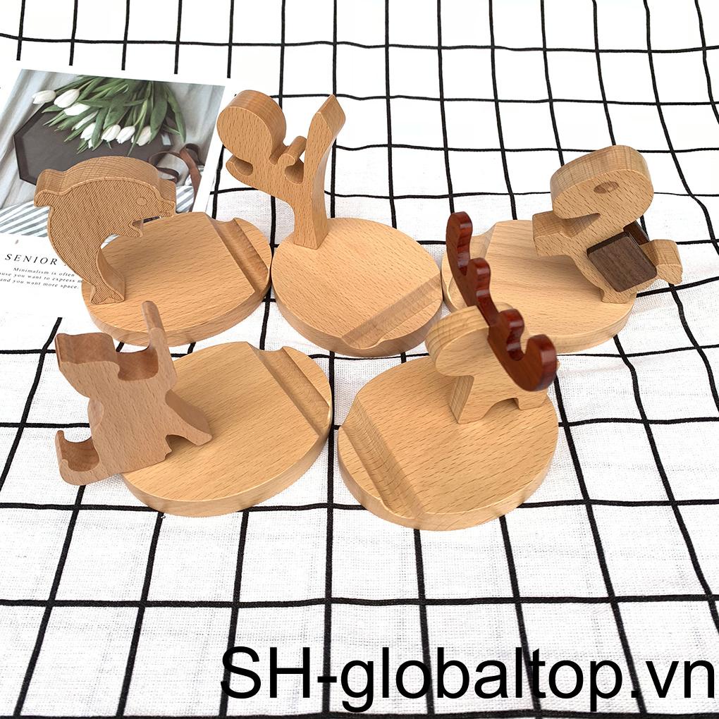 Giá Đỡ Điện Thoại Bằng Gỗ Kiểu Dáng Hoạt Hình Dễ Thương