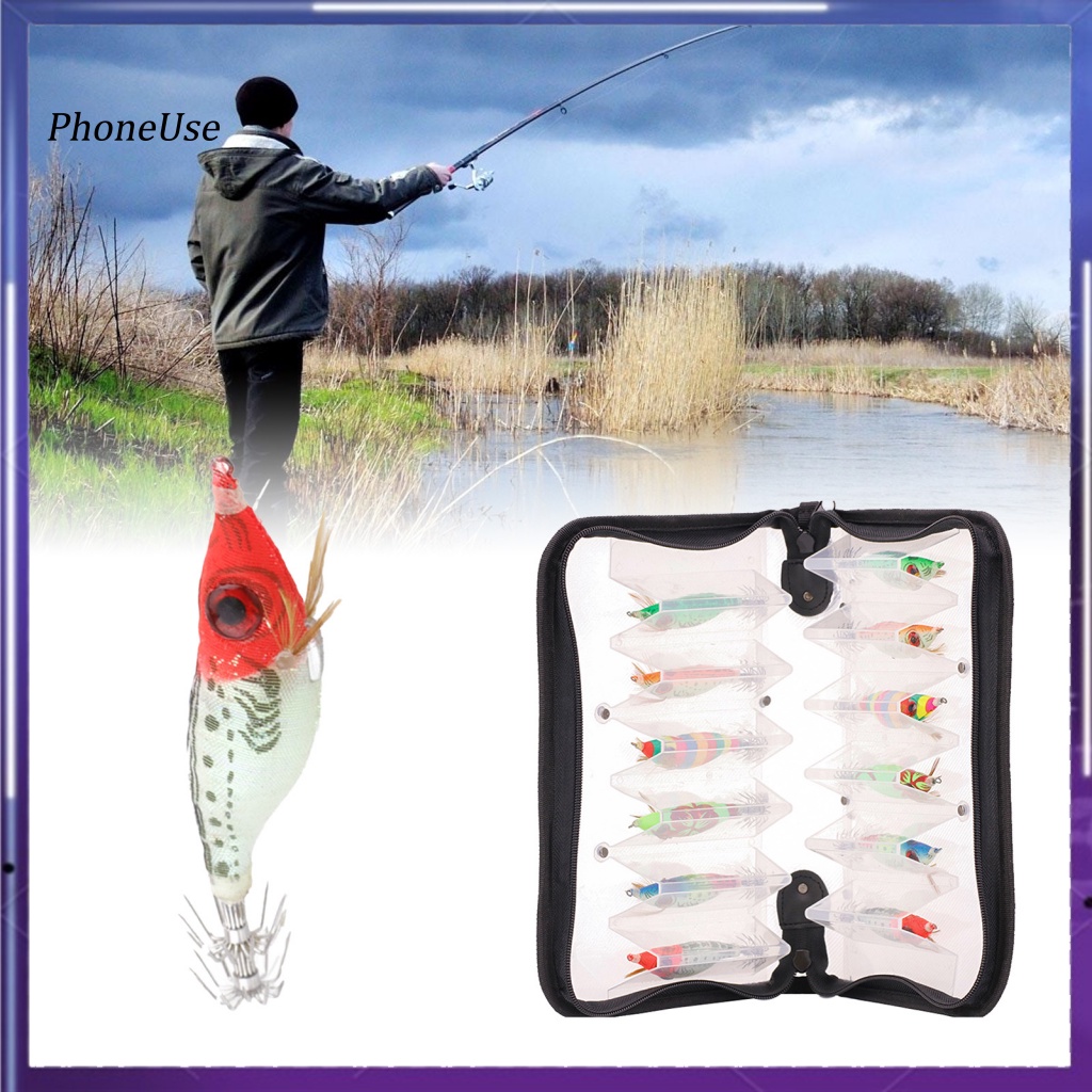 Set 12 Mồi Câu Cá Giả Bằng PU 6 Màu Sắc Tươi Sáng