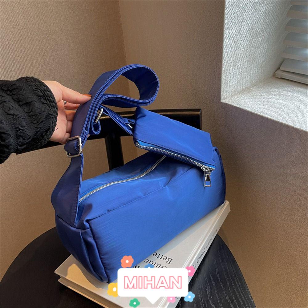 MIHAN1 Túi Xách Nylon Sức Chứa Lớn Màu Sắc Tinh Khiết Hợp Thời Trang Cho Nam Và Nữ