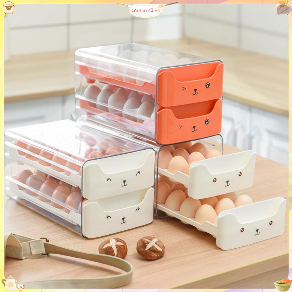 Best cook Ngăn đựng trứng hai lớp Trong suốt Kéo dài khe cắm độc lập Giá đỡ Hộp cho tủ lạnh cmman13.vn