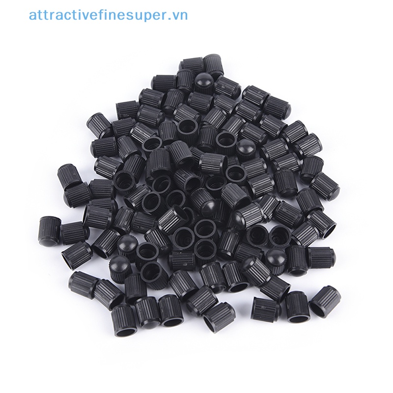 100 Nắp Nhựa Đen Đậy Van Bánh Xe Đạp, Xe Hơi