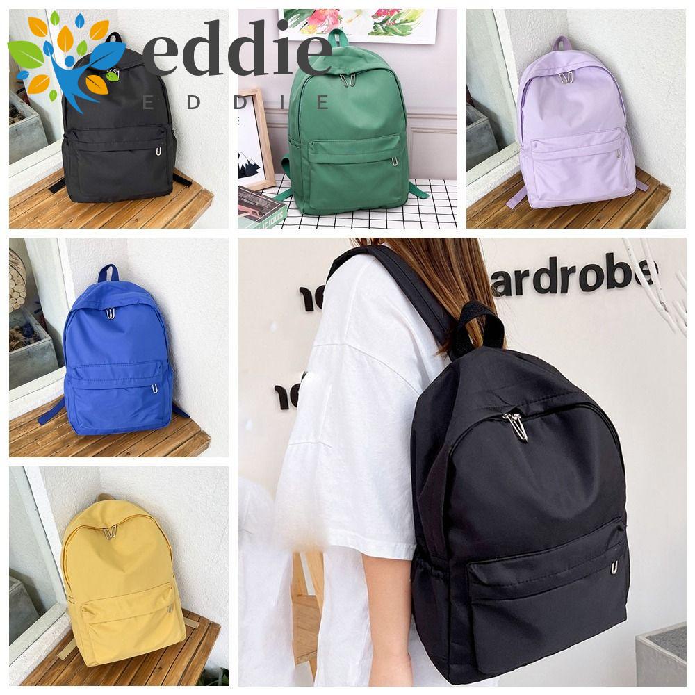 26EDIE Ba Lô Nylon Sức Chứa Lớn Đơn Giản Phong Cách Harajuku Cho Học Sinh / Nhân Viên Văn Phòng