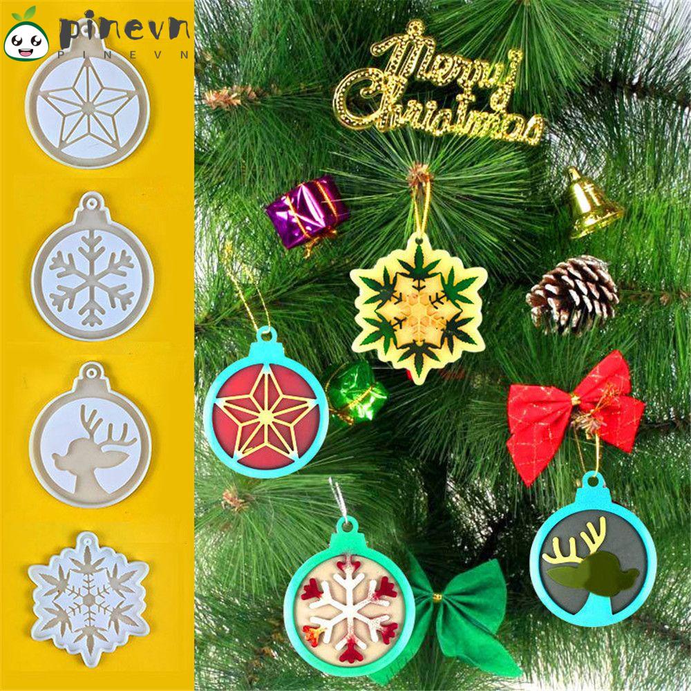 PINEVN Khuôn Silicone Làm Mặt Trang Sức Hình Quả Cầu Tuyết